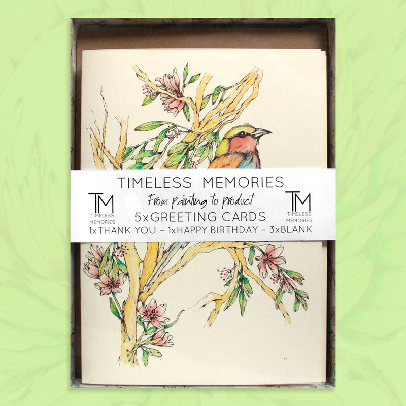 African Roller Greeting Card Pack