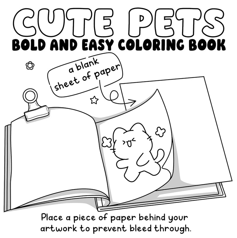 Cute Pets : Bold and Easy Coloring Book