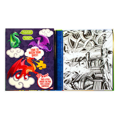 Dinosaurs, Dragons and Robots Colouring Kit