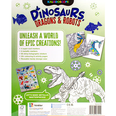 Dinosaurs, Dragons and Robots Colouring Kit