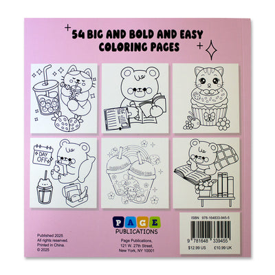 Cute Kawaii : Bold and Easy Coloring Book