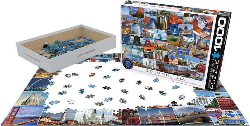 Globetrotter USA 1000 Piece Puzzle Box Set - Readers Warehouse