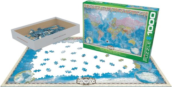 Map of the World 1000 Piece Puzzle Box Set - Readers Warehouse