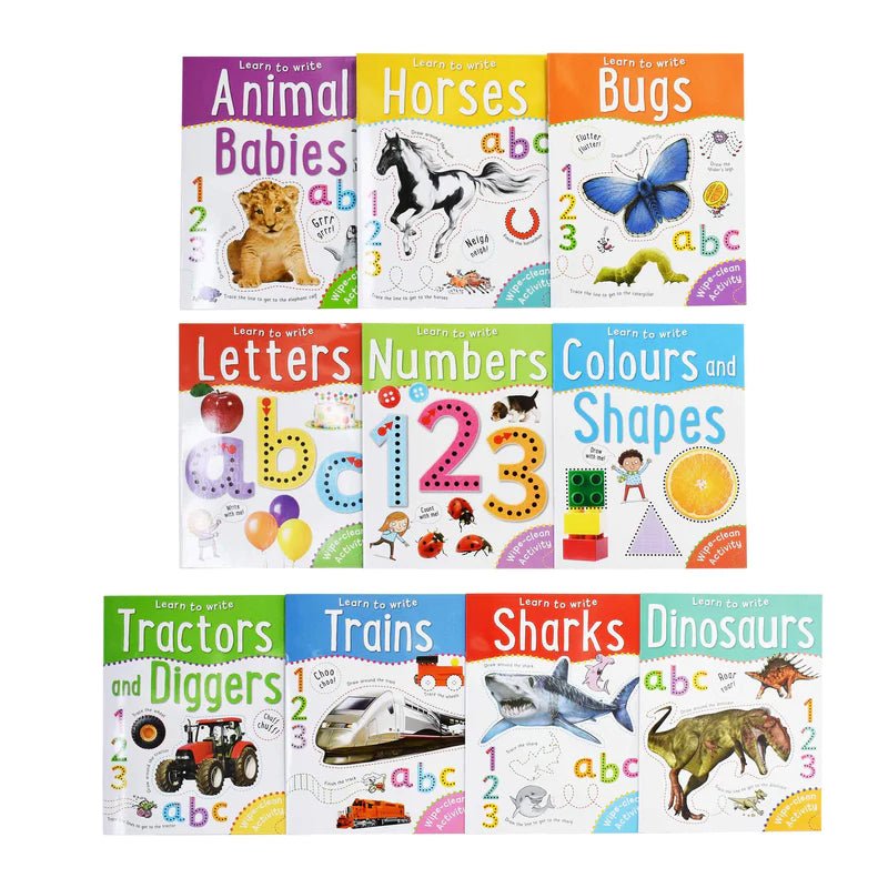 Miles Kelly Learn To Write Wipe Clean Activity 10 Book Set - Readers Warehouse