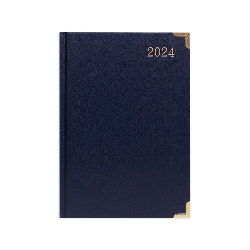 Navy with Gold Corners A5 Executive 2024 Diary - Readers Warehouse