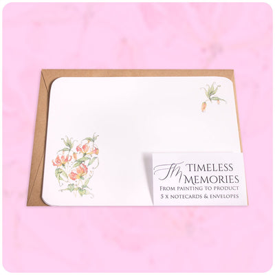 Note Cards And Envelopes 5 Flame Lily Pack - Readers Warehouse