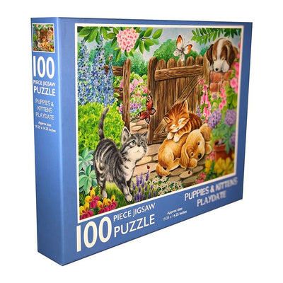 Puppies and Kitten 100 Jigsaw Puzzle - Readers Warehouse