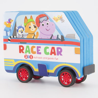 Race Car 2 In 1 Pull Back Storybook Fun - Readers Warehouse