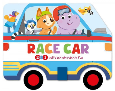Race Car 2 In 1 Pull Back Storybook Fun - Readers Warehouse