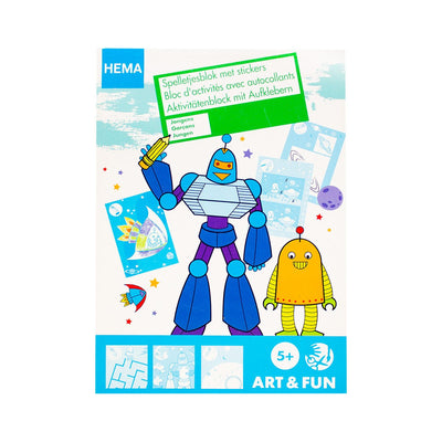Spelletjesboek Met Stickers Blauwe Robot - Readers Warehouse