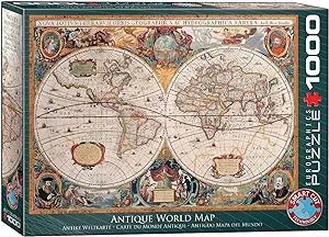 Antique World Map 1000 Piece Puzzle Box Set - Readers Warehouse