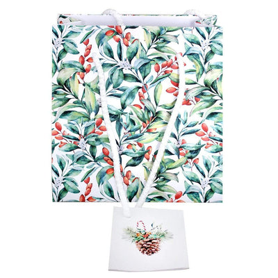 Gift Bag Xmas X89 Leaves Small - Readers Warehouse