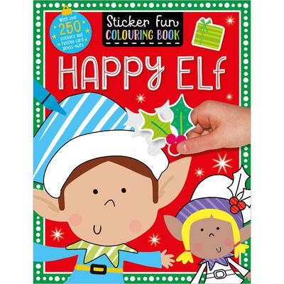 Happy Elf - Sticker Fun Colouring Book - Readers Warehouse