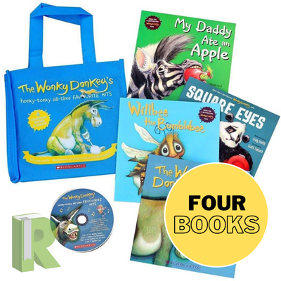 Wonky Donkey Bag Of Books Print